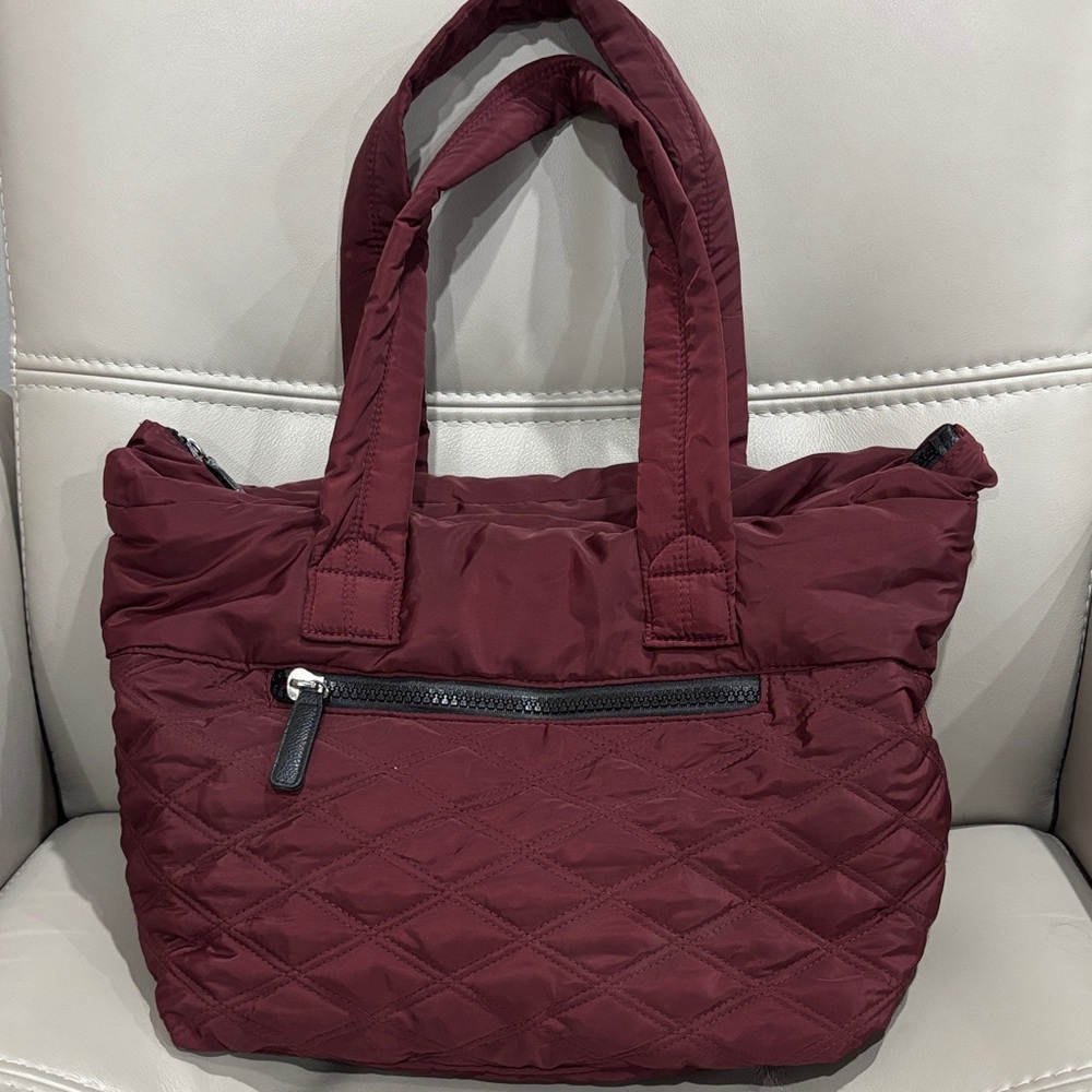 Sondra Roberts Quilted Tote in Burgundy